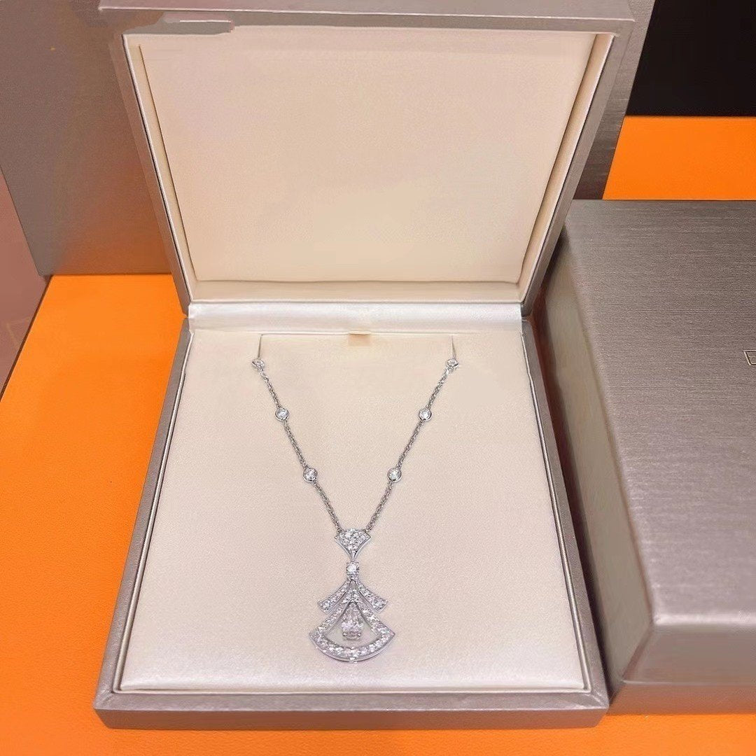 [Basjewels]DREAM NECKLACE WHITE DIAMOND SILVER