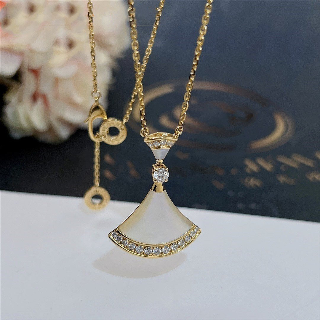 [Basjewels]DREAM NECKLACE MOP GOLD DIAMOND