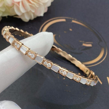 [Basjewels]SERPENTI BRACELET PINK GOLD MOP DIAMOND