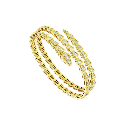 [Basjewels]SERPENTI BRACELET GOLD DIAMOND DOUBLE ROW