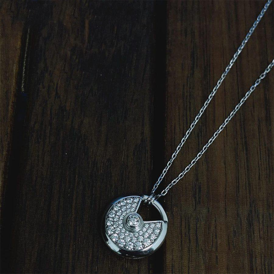 [basloveJW]AMULETTE SILVER FULL DIAMOND NECKLACE