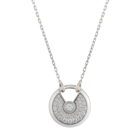 [basloveJW]AMULETTE SILVER FULL DIAMOND NECKLACE