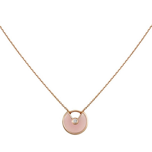 [basloveJW]AMULETTE ROSE GOLD PINK MOP NECKLACE