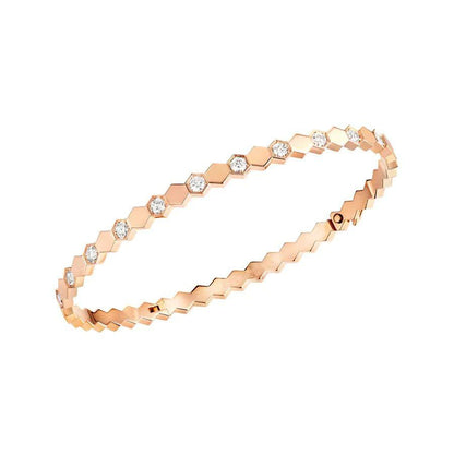 [Basjewels]BEE LOVE PINK GOLD DIAMOND BRACELET