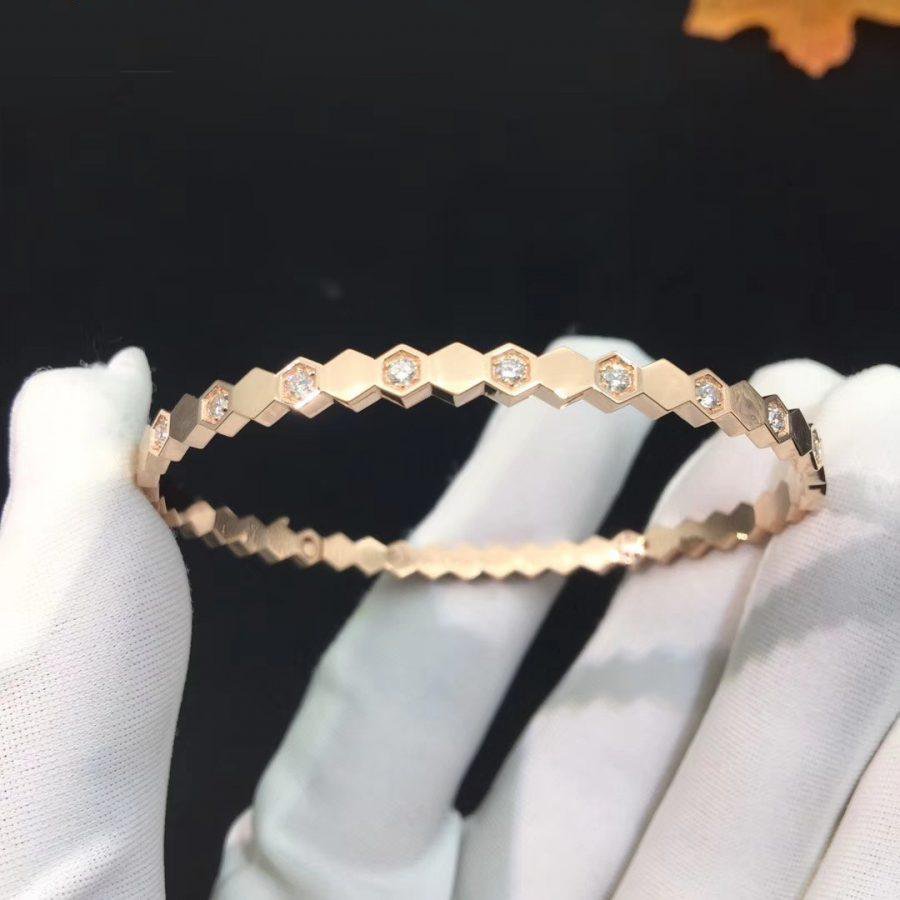 [Basjewels]BEE LOVE PINK GOLD DIAMOND BRACELET