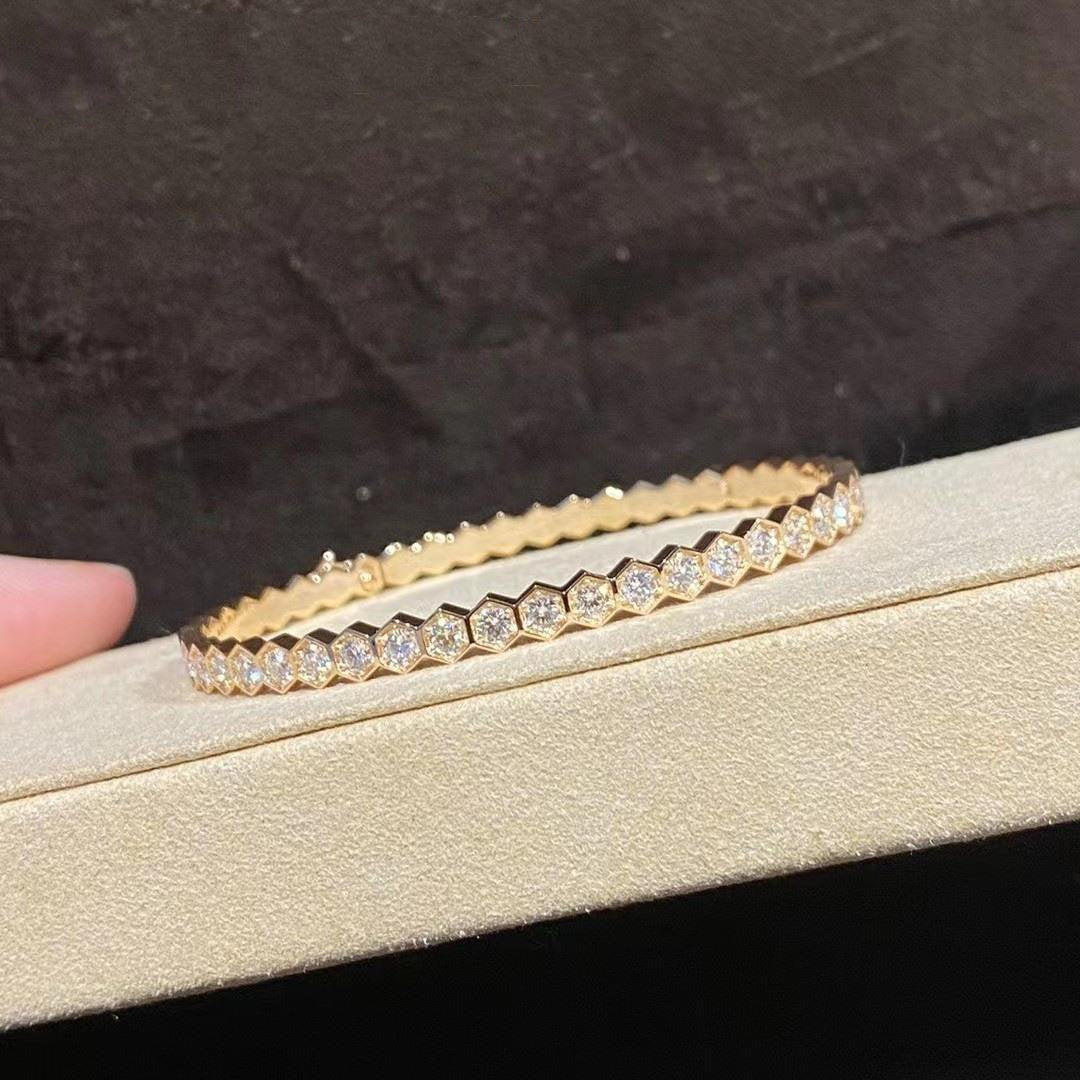 [Basjewels]BEE LOVE GOLD BRACELET FULL DIAMOND