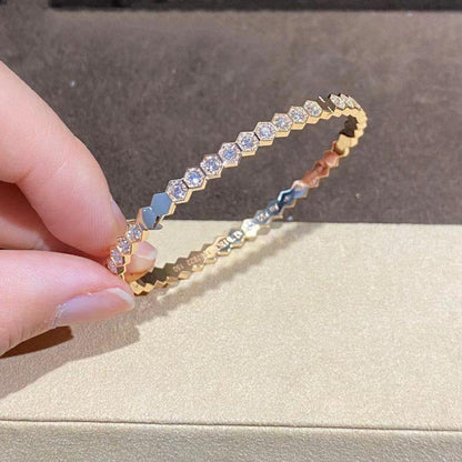 [Basjewels]BEE LOVE GOLD BRACELET FULL DIAMOND