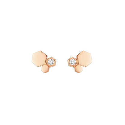 [Basjewels]BEE LOVE PINK GOLD DIAMOND EARRINGS