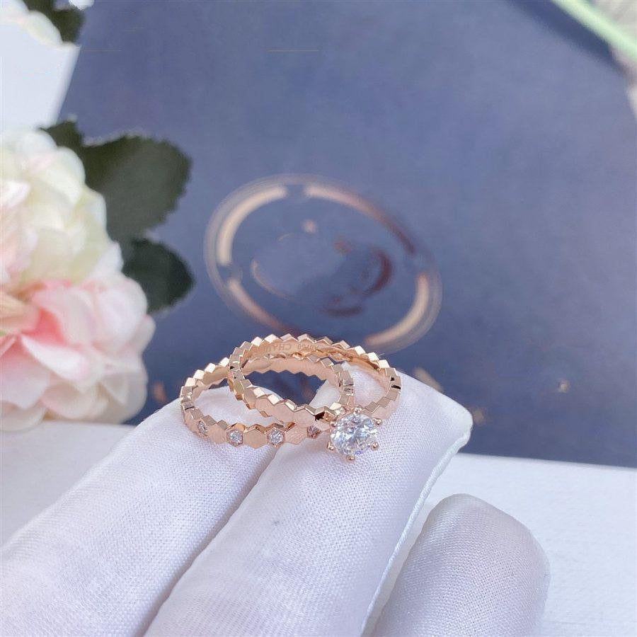 [Basjewels]BEE LOVE RING PINK GOLD 1 DIAMOND