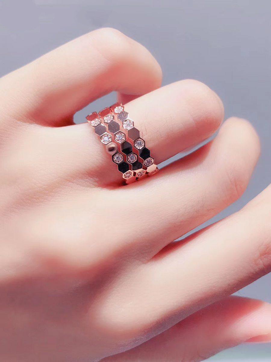 [Basjewels]BEE LOVE RING PINK GOLD DIAMOND