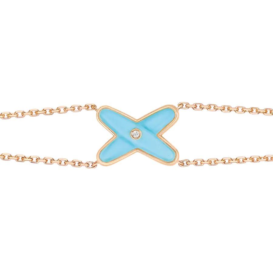 [Basjewels]JEUX BRACELET TURQUOISE PINK GOLD 1 DIAMOND