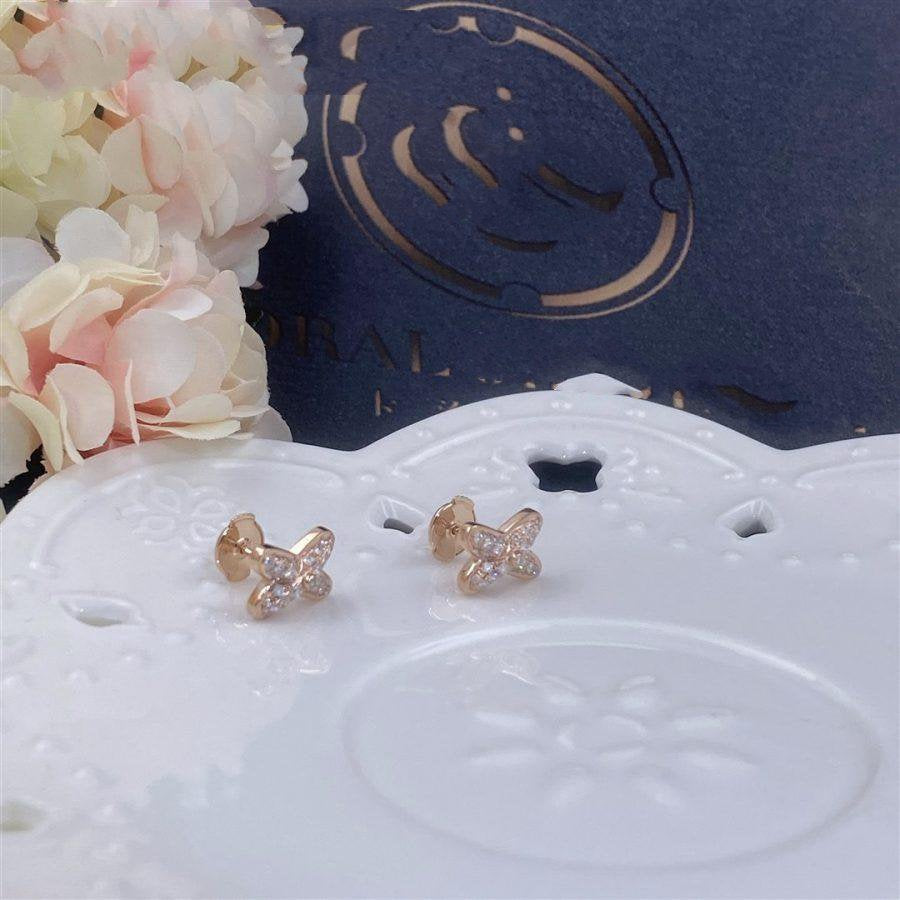 [Basjewels]JEUX DE PINK GOLD DIAMOND EARRINGS