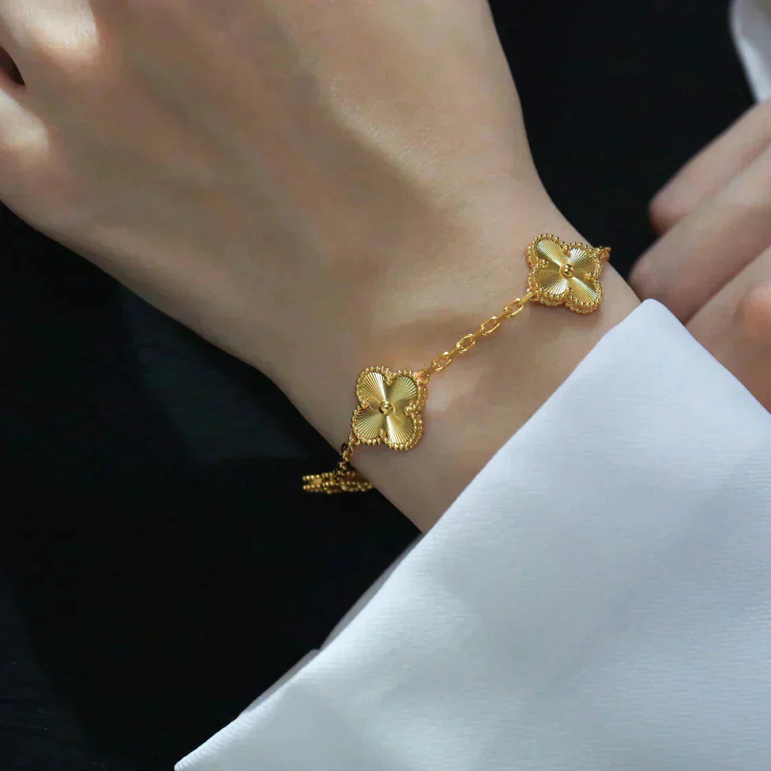 [basloveJW]CLOVER 5 FLOWERS LASER BRACELET