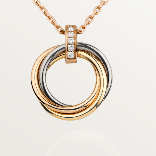 [basloveJW]TRINITY NECKLACE GOLD  DIAMONDS