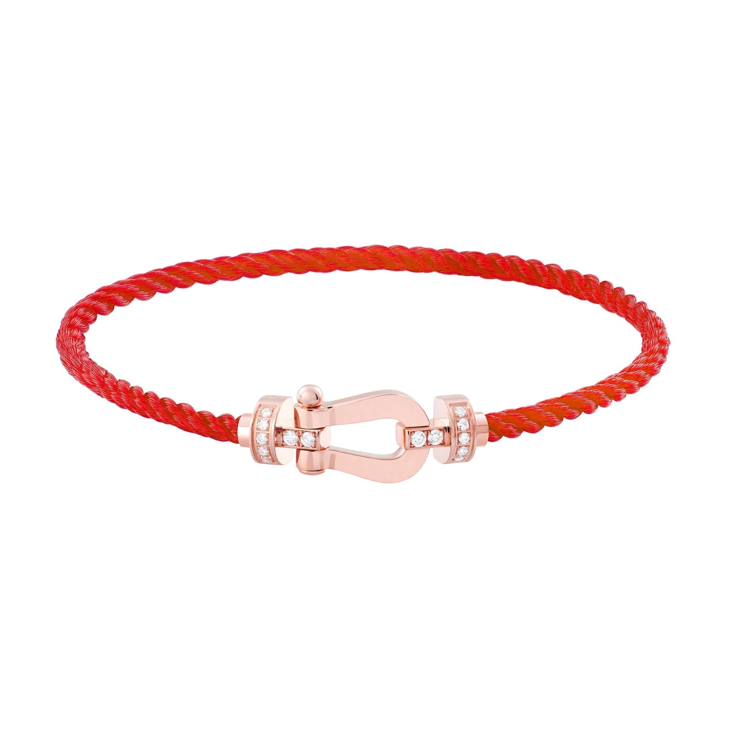 [Basjewels]FORCE 10 HALF DIAMOND PINK GOLD RED CORDERI LARGE AND MEDIUM MODEL