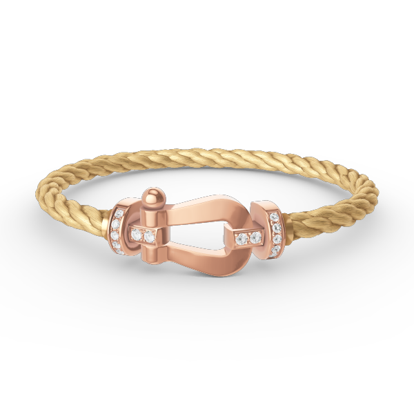 [Basjewels]FORCE LARGE HORSESHOE HALF DIAMOND BRACELET ROSE GOLD