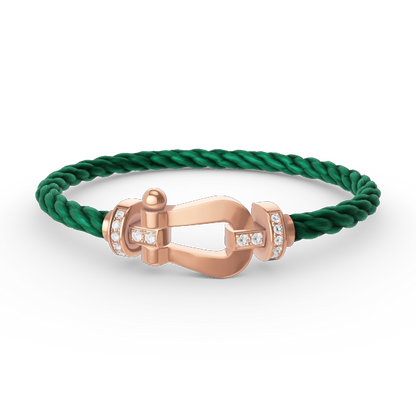 [Basjewels]FORCE LARGE HORSESHOE HALF DIAMOND BRACELET ROSE GOLD