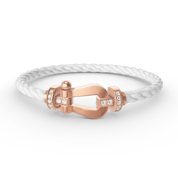 [Basjewels]FORCE LARGE HORSESHOE HALF DIAMOND BRACELET ROSE GOLD