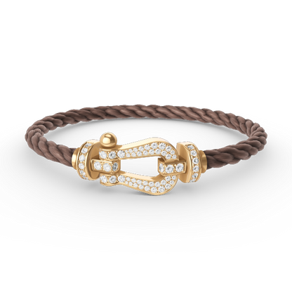 [Basjewels]FORCE LARGE HORSESHOE FULL DIAMOND BRACELET GOLD