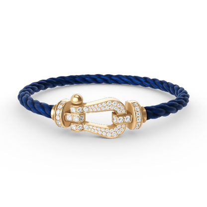 [Basjewels]FORCE LARGE HORSESHOE FULL DIAMOND BRACELET GOLD