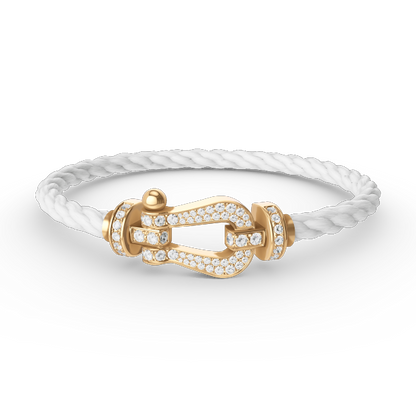 [Basjewels]FORCE LARGE HORSESHOE FULL DIAMOND BRACELET GOLD