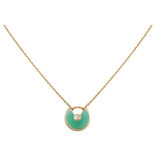 [basloveJW]AMULETTE GOLD MALACHITE NECKLACE