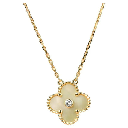 [basloveJW]CLOVER 15MM DIAMOND GOLD MOTHER OF PEARL NECKLACE