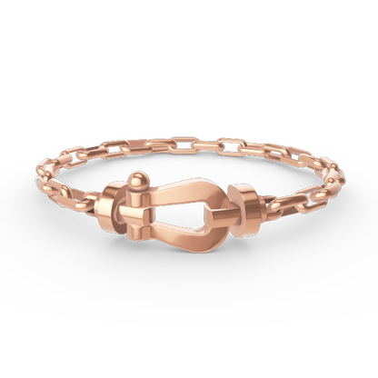 [Basjewels]FORCE LARGE HORSESHOE CLASP  METAL BRACELET