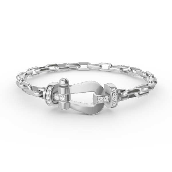 [Basjewels]FORCE LARGE HORSESHOE CLASP  METAL BRACELET