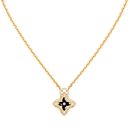 [Basjewels]STAR PEDANT PINK GOLD DIAMOND NECKLACE