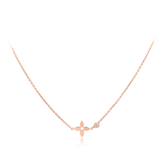 [Basjewels]BLOSSOM PENDANT PINK GOLD AND DIAMOND