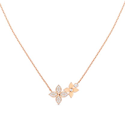 [Basjewels]STAR BLOSSOM NECKLACE PINK GOLD DIAMONDS