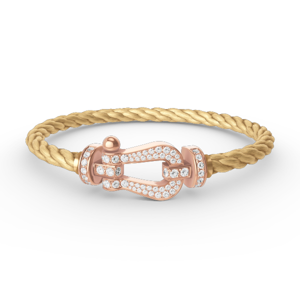 [Basjewels]FORCE LARGE HORSESHOE FULL DIAMOND BRACELET ROSE GOLD