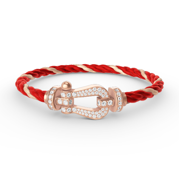 [Basjewels]FORCE LARGE HORSESHOE FULL DIAMOND BRACELET ROSE GOLD