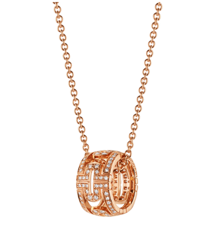 [Basjewels]PARENTESI NECKLACE PINK GOLD DIAMOND