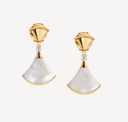 [Basjewels]DREAM MOP 1 DIAMOND EARRINGS