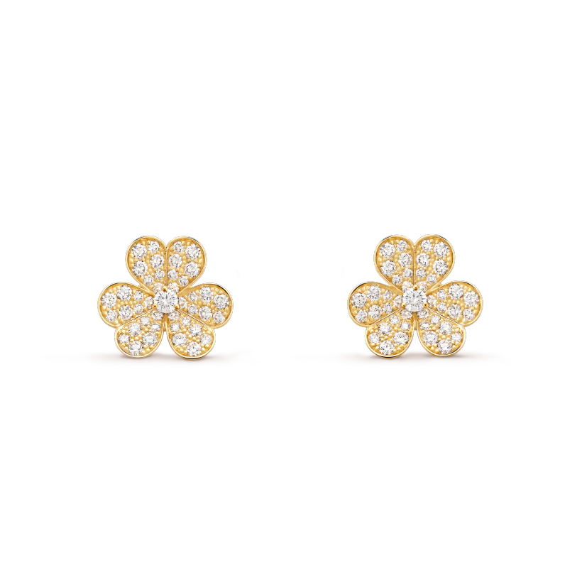 [basloveJW]FRIVOLE GOLD FLOWER DIAMOND EARRINGS