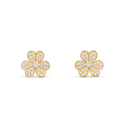 [basloveJW]FRIVOLE GOLD FLOWER DIAMOND EARRINGS