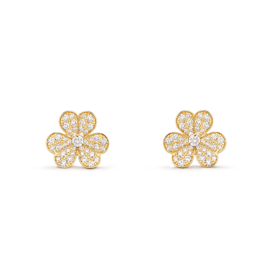 [basloveJW]FRIVOLE GOLD FLOWER DIAMOND EARRINGS