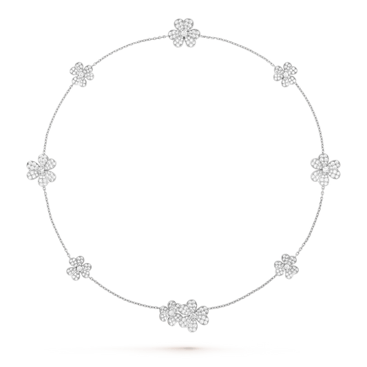 [basloveJW]FRIVOLE SILVER 9 FLOWERS NECKLACE