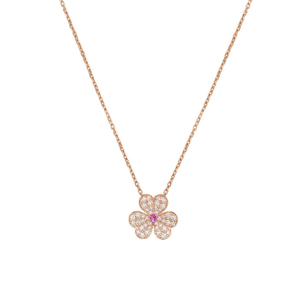 [basloveJW]FRIVOLE ROSE GOLD FLOWER DIAMOND NECKLACE