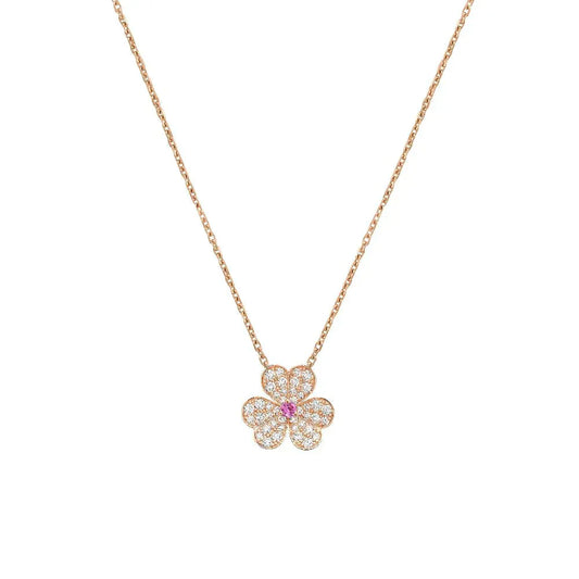 [basloveJW]FRIVOLE ROSE GOLD FLOWER DIAMOND NECKLACE