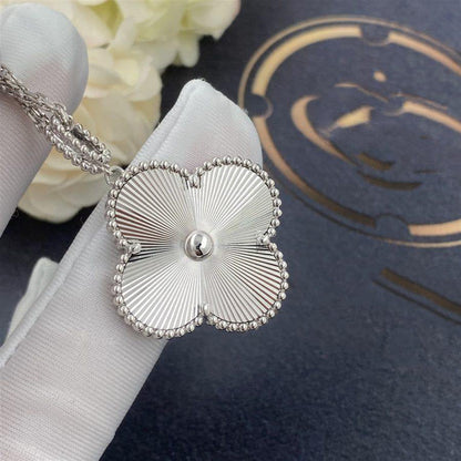 [basloveJW]CLOVER 25MM SILVER BIG CLOVER NECKLACE