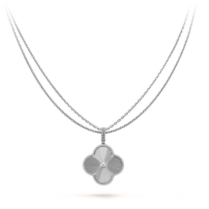 [basloveJW]CLOVER 25MM SILVER BIG CLOVER NECKLACE