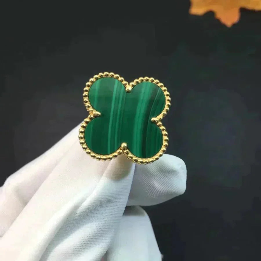 [basloveJW]CLOVER MALACHITE RING