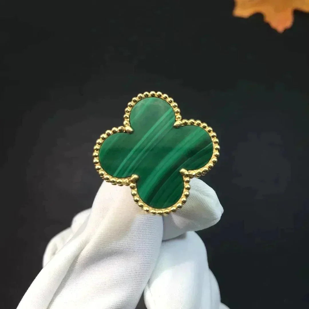 [basloveJW]CLOVER MALACHITE RING