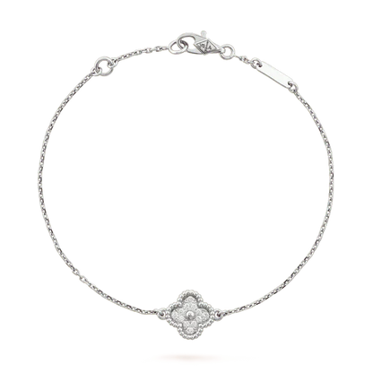 [basloveJW]CLOVER  SINGLE FLOWER BRACELET SILVER