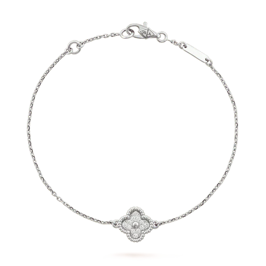 [basloveJW]CLOVER  SINGLE FLOWER BRACELET SILVER