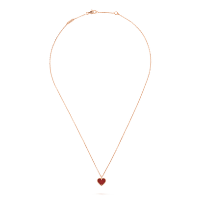 [basloveJW]SWEET CLOVER CARNELIAN HEART NECKLACE