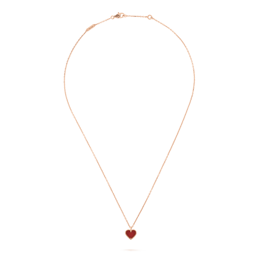 [basloveJW]SWEET CLOVER CARNELIAN HEART NECKLACE